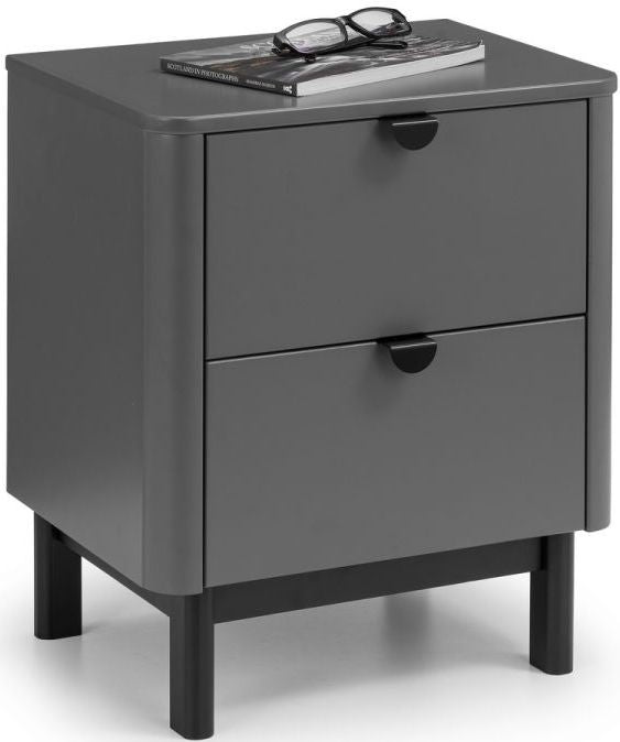 Chloe Storm Grey 2 Drawer Bedside Cabinet