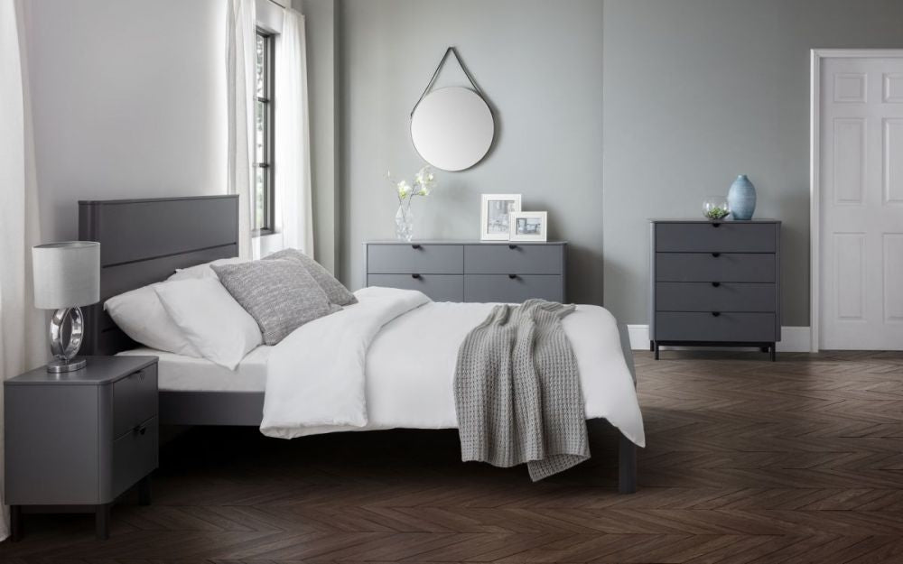 Chloe Storm Grey 2 Drawer Bedside Cabinet