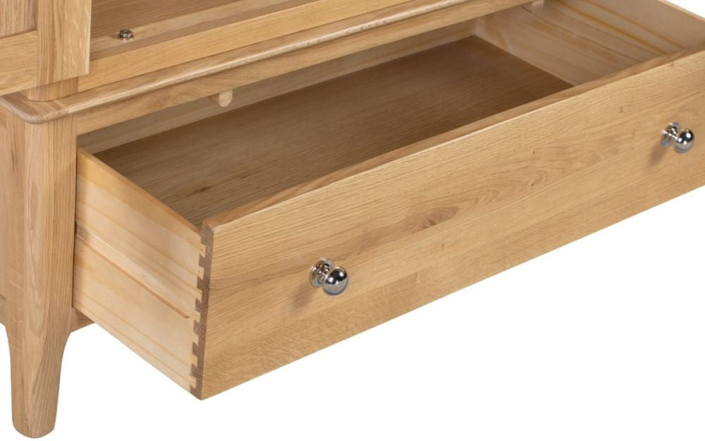 Cotswold Natural Satin Lacquer Oak 2 Door 1 Drawer Wardrobe