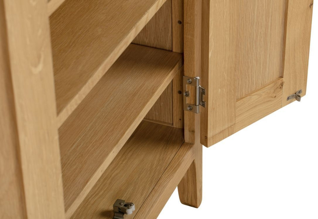 Cotswold Natural Satin Lacquer Oak Shoe Cupboard