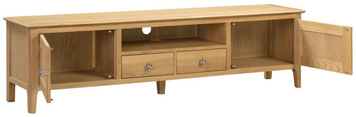 Cotswold Natural Satin Lacquer TV Unit up to 70inch and Larger