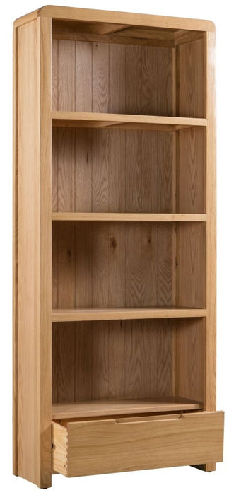 Curve Oak 1 Drawer Bookcase