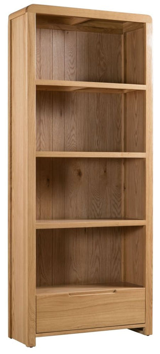 Curve Oak 1 Drawer Bookcase