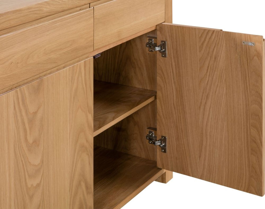 Curve Oak 3 Door 3 Drawer Sideboard