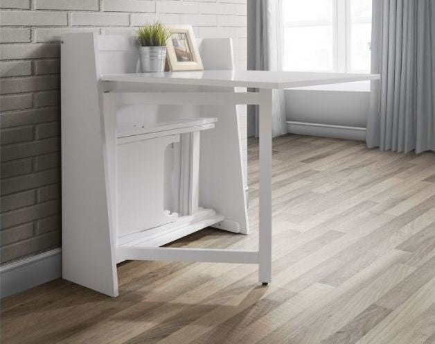 Helsinki Compact White Dining Table and 2 Folding Chairs