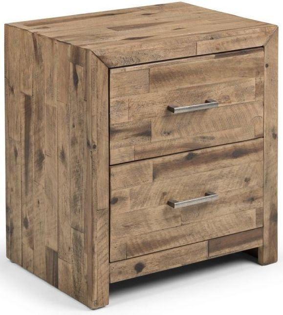 Hoxton Oak Solid Acacia 2 Drawer Bedside Cabinet