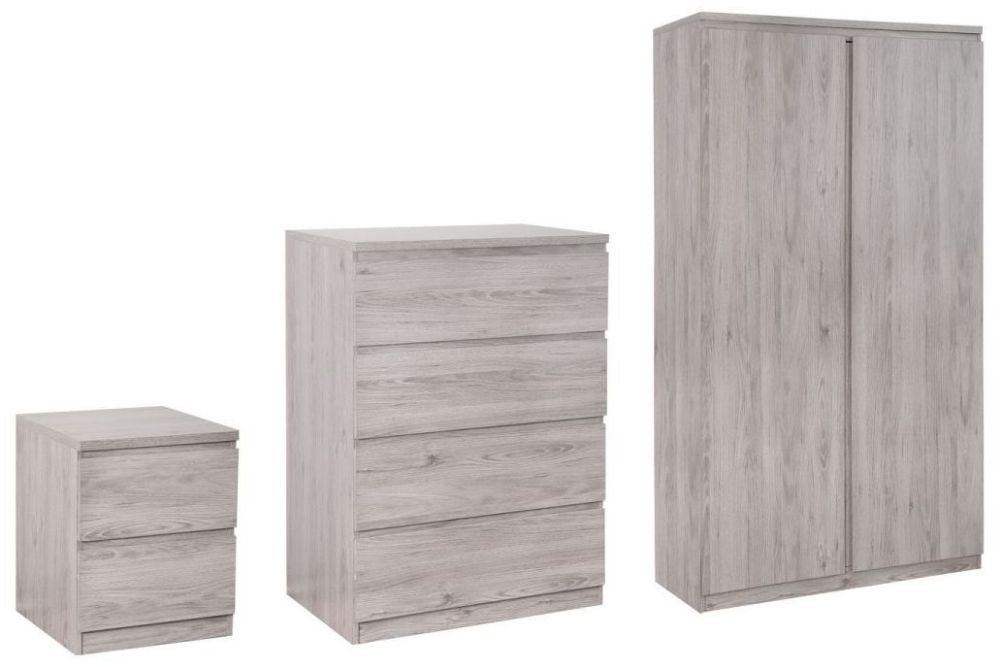 Jupiter Grey Oak 2 Door Wardrobe