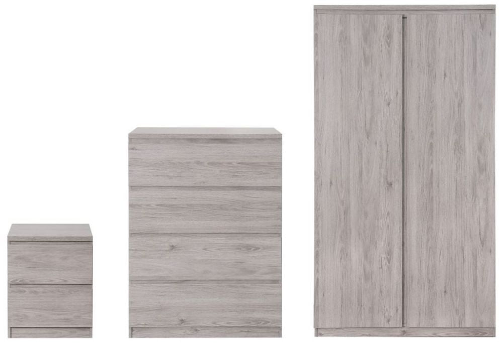Jupiter Grey Oak 2 Door Wardrobe