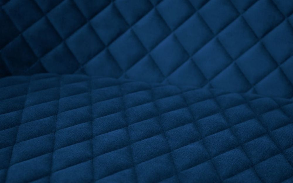 Luxe Blue Velvet Fabric High Back Bench