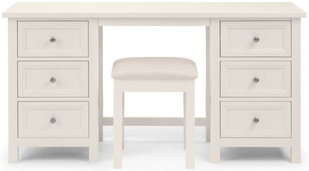 Maine White Lacquered Pine Dressing Stool