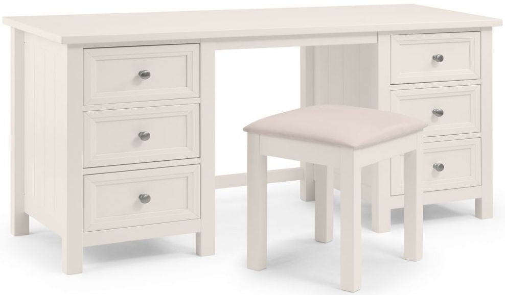 Maine White Lacquered Pine Dressing Stool