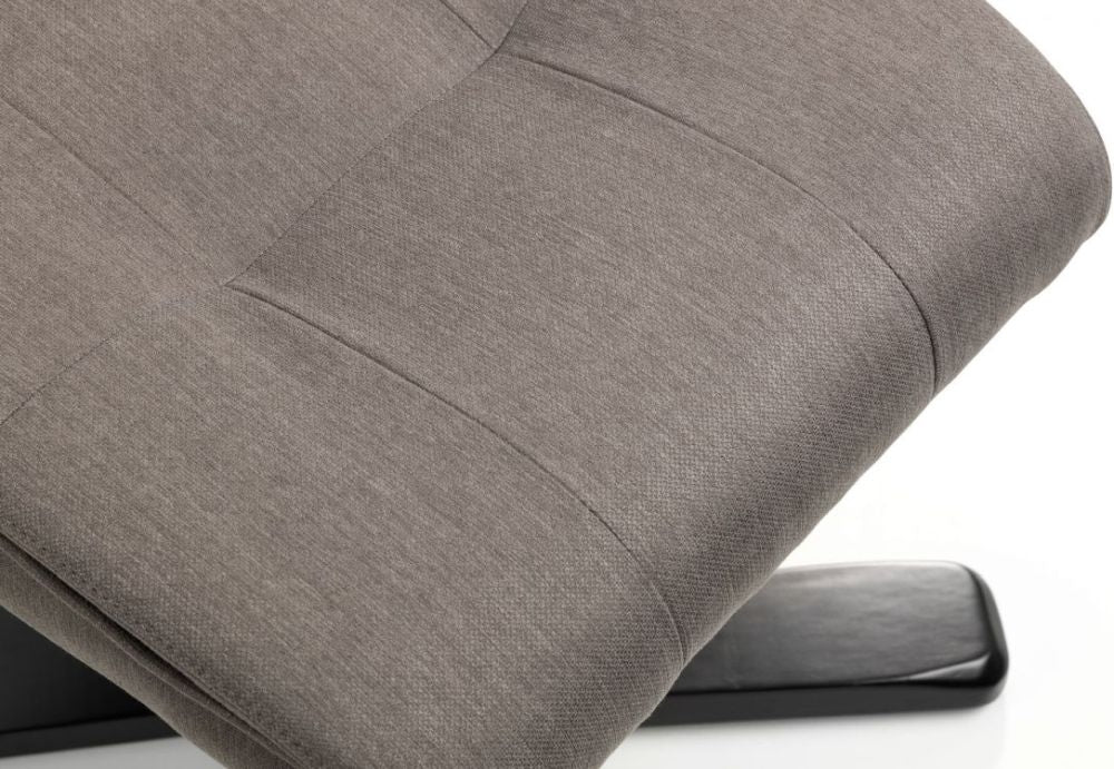 Malmo Mid Grey Fabric Swivel Recliner Chair with Footstool