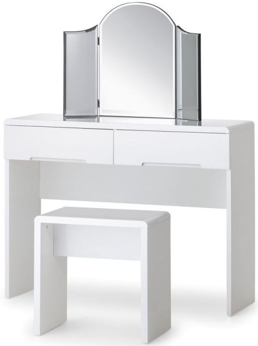 Manhattan White High Gloss Lacquered Bedroom Stool