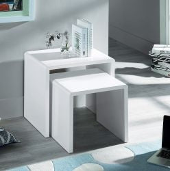 Manhattan White High Gloss Nest of 2 Tables
