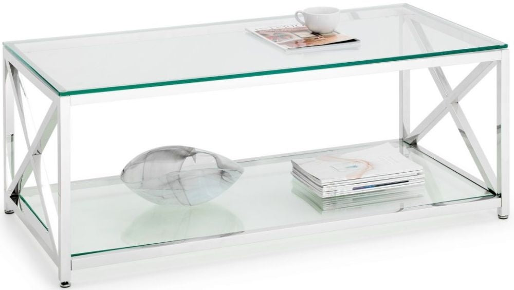 Miami Glass and Chrome Coffee Table