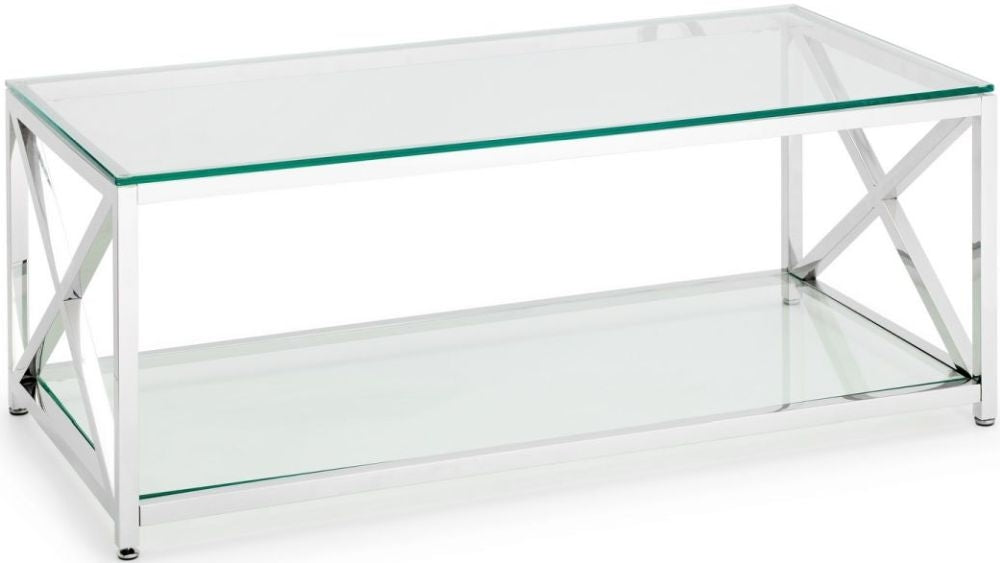 Miami Glass and Chrome Coffee Table