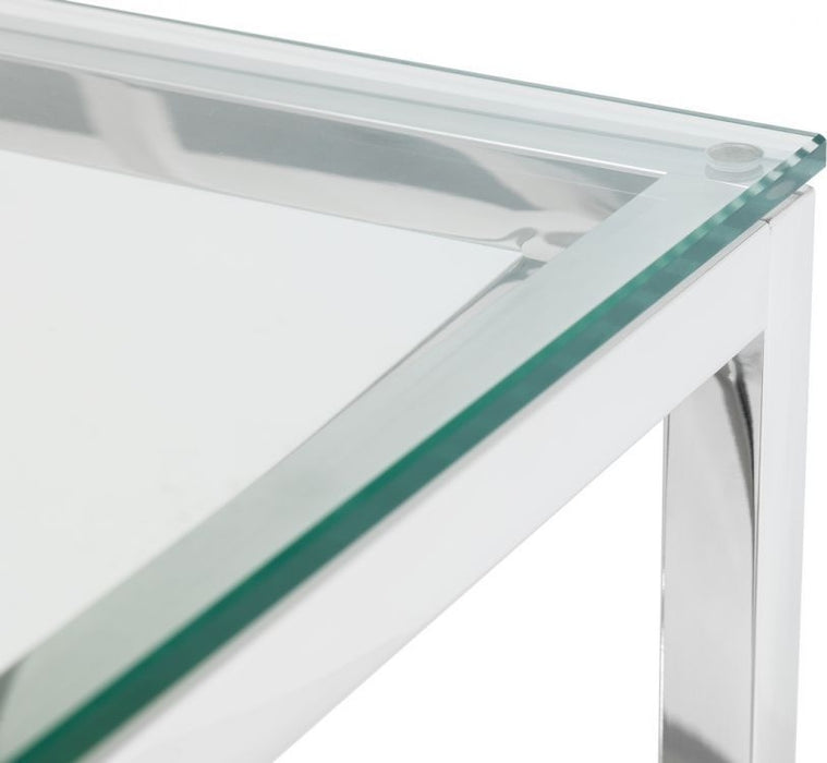 Miami Glass and Chrome Console Table