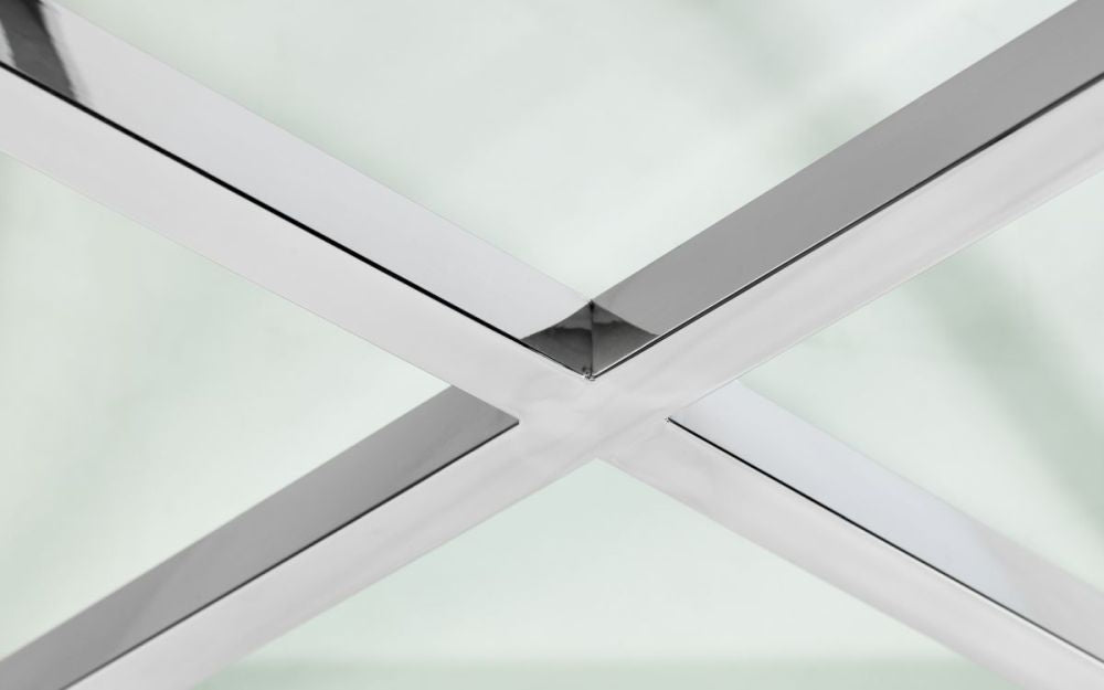 Miami Glass and Chrome Console Table