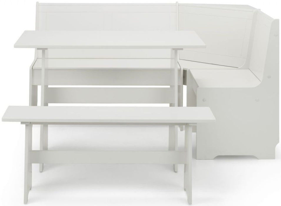 Newport Surf White 4 Seater Corner Dining Set with 2 Benches and Table
