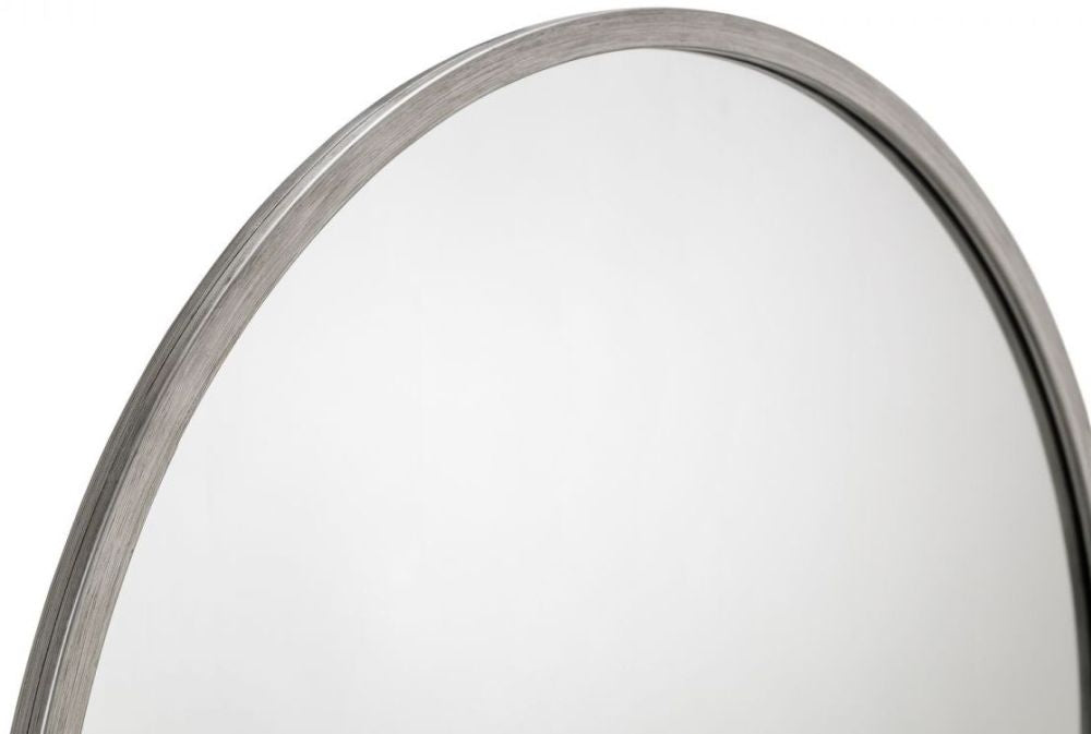 Octave Pewter Effect Lacquered Round Wall Mirror - 80cm x 80cm