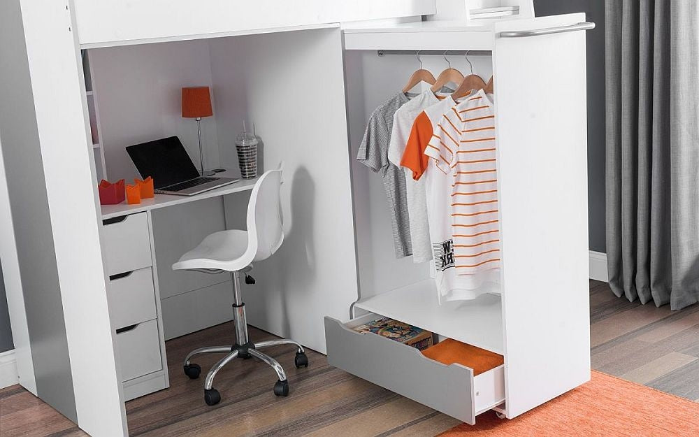 Pegasus White High Sleeper Bed