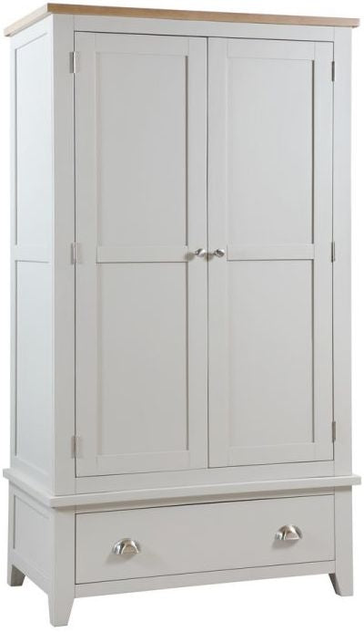 Richmond Elephant Grey Lacquered 2 Door 1 Drawer Wardrobe