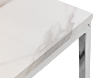 Scala White Marble and Chrome 4 Seater Dining Table
