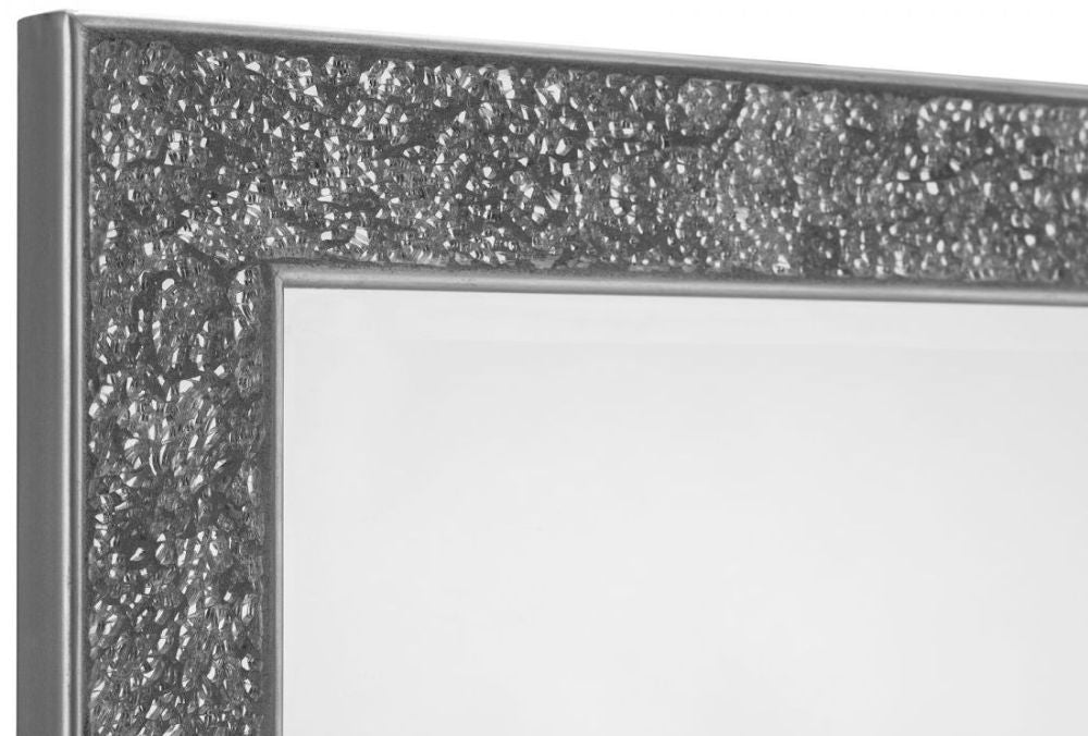 Staccato Fragment Silver Rectangular Wall Mirror - 110cm x 80cm