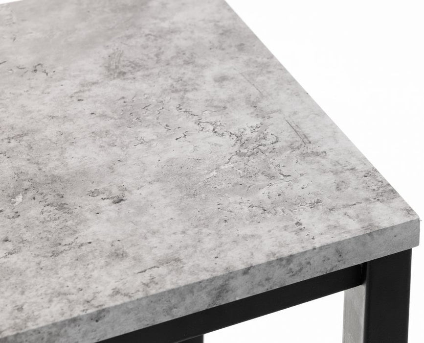 Staten Concrete Effect Dining Metal Bench