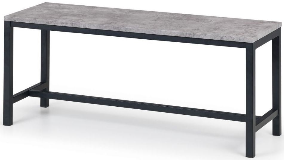 Staten Concrete Effect Dining Metal Bench
