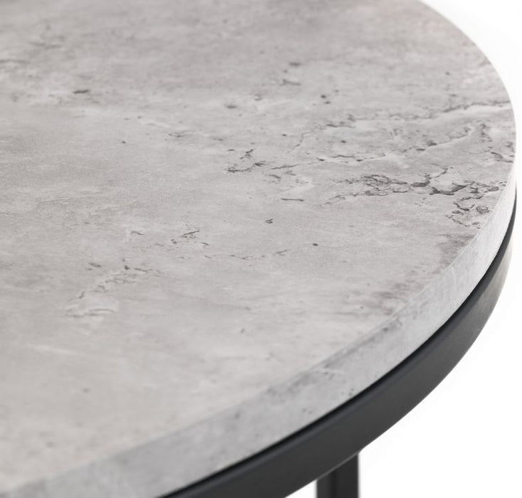 Staten Concrete Effect Round Nest of 2 Coffee Tables