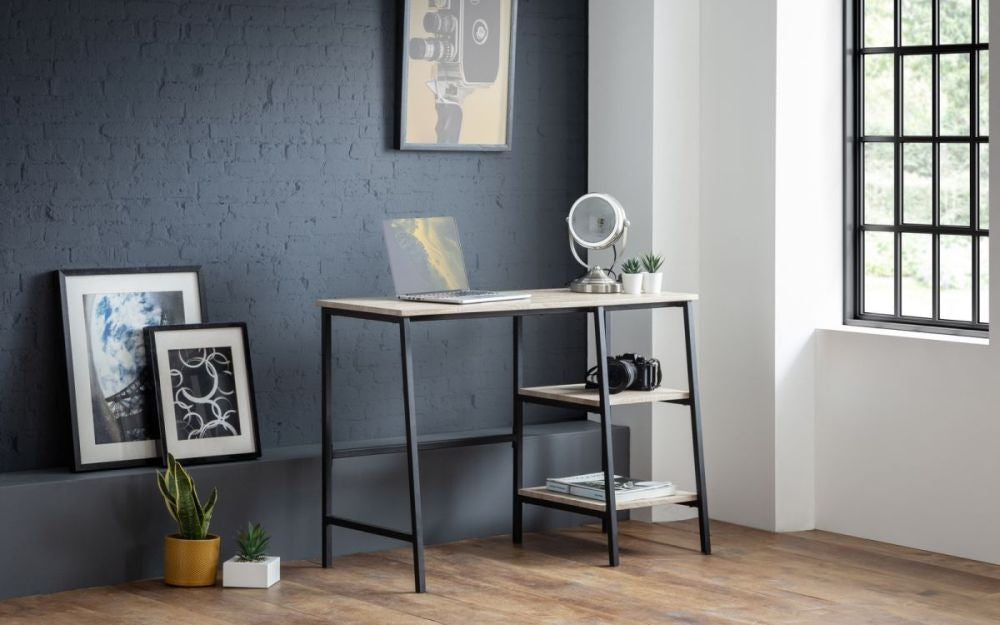 Tribeca Sonoma Oak Metal Desk
