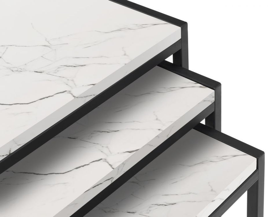 Tribeca White Marble Top Nest of 3 Tables