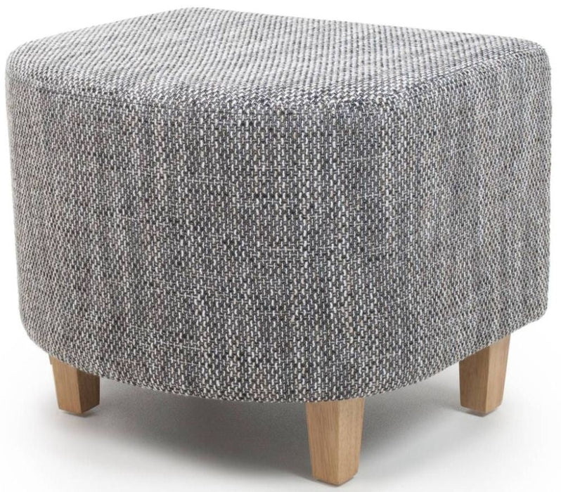 Tweed Grey Tub Chair and Stool Set