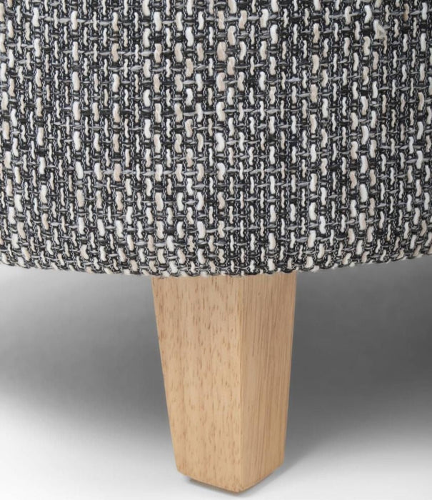 Tweed Grey Tub Chair and Stool Set
