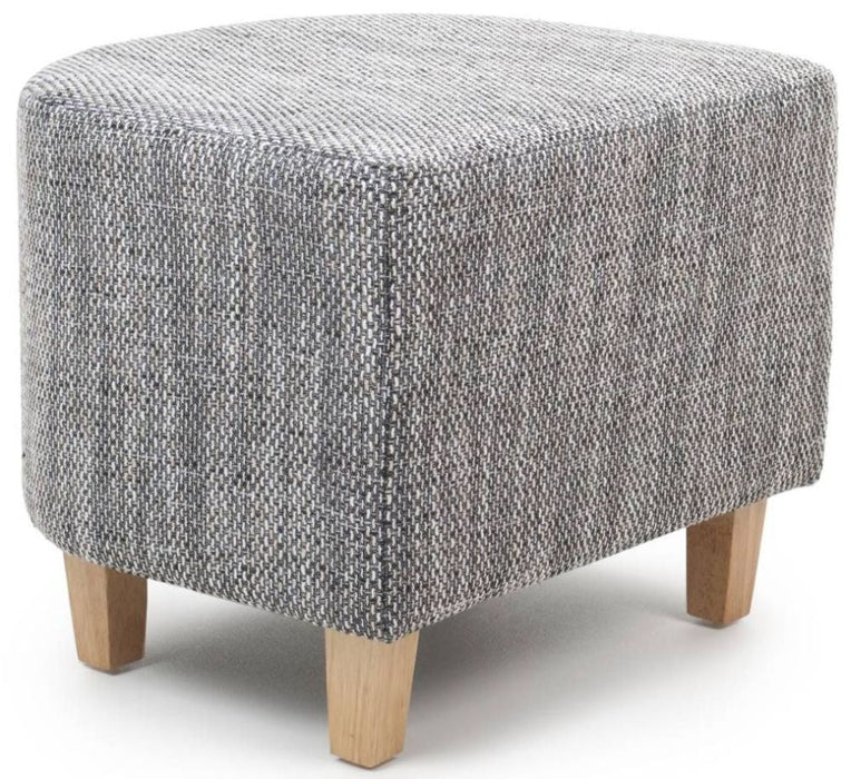 Tweed Grey Tub Chair and Stool Set