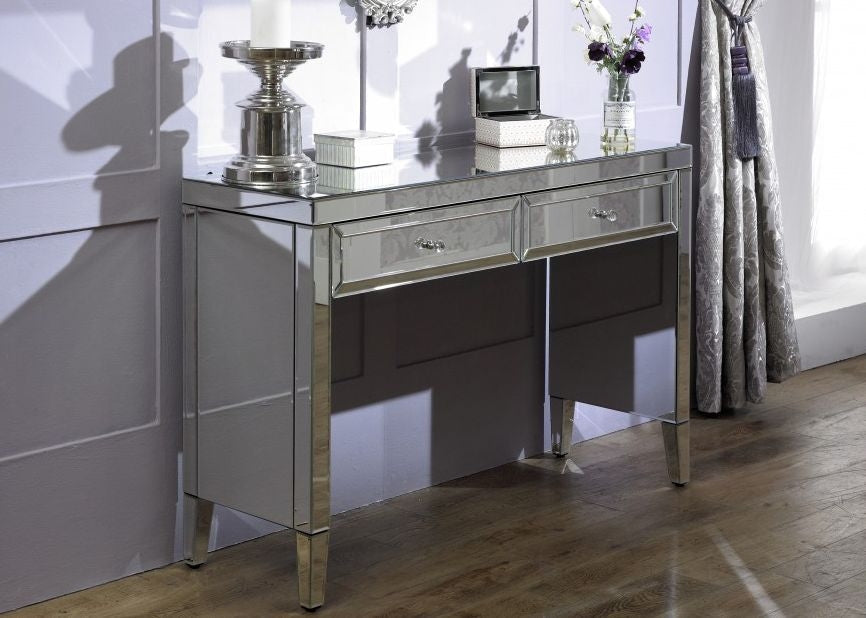 Valencia Mirrored 2 Drawer Console Table