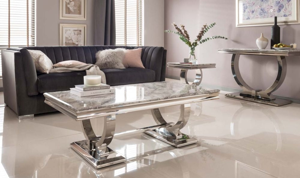 Vida Living Arianna Grey Marble Coffee Table