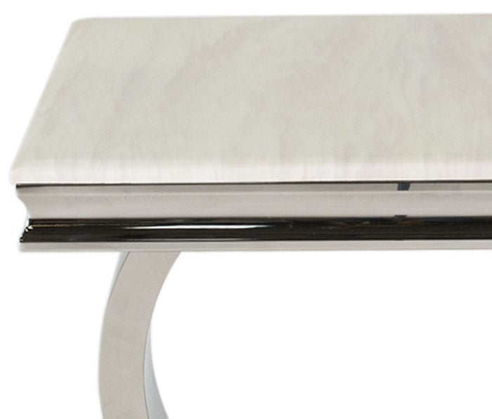 Vida Living Arianna Cream Marble Lamp Table