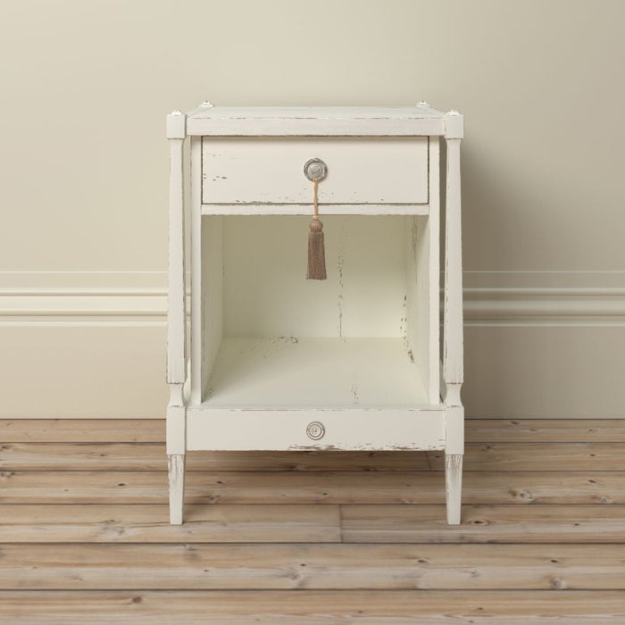 Willis and Gambier Atelier Distressed White Bedside Cabinet