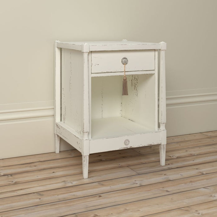 Willis and Gambier Atelier Distressed White Bedside Cabinet