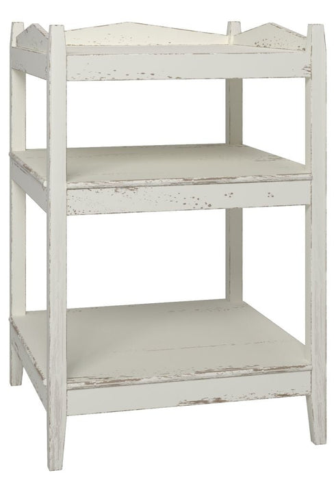 Willis and Gambier Atelier Distressed White Open Bedside Cabinet