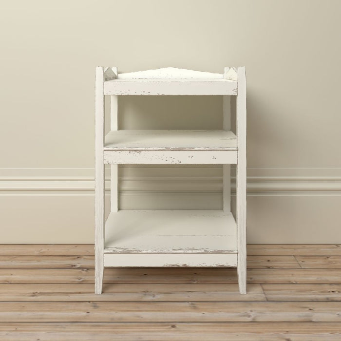 Willis and Gambier Atelier Distressed White Open Bedside Cabinet
