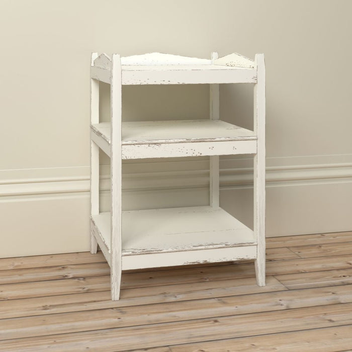 Willis and Gambier Atelier Distressed White Open Bedside Cabinet