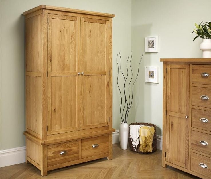 Woburn Rustic Oak 2 Door Wardrobe