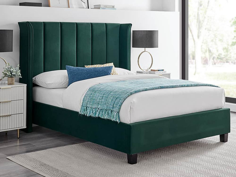 Limelight Polaris 4ft6 Double Emerald Green Fabric Bed Frame