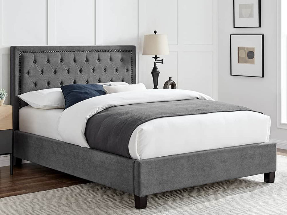 Limelight Rhea 4ft6 Double Dark Grey Fabric Bed Frame