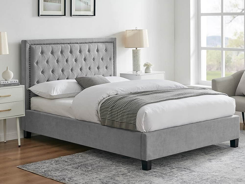Limelight Rhea 5ft King Size Light Grey Fabric Bed Frame
