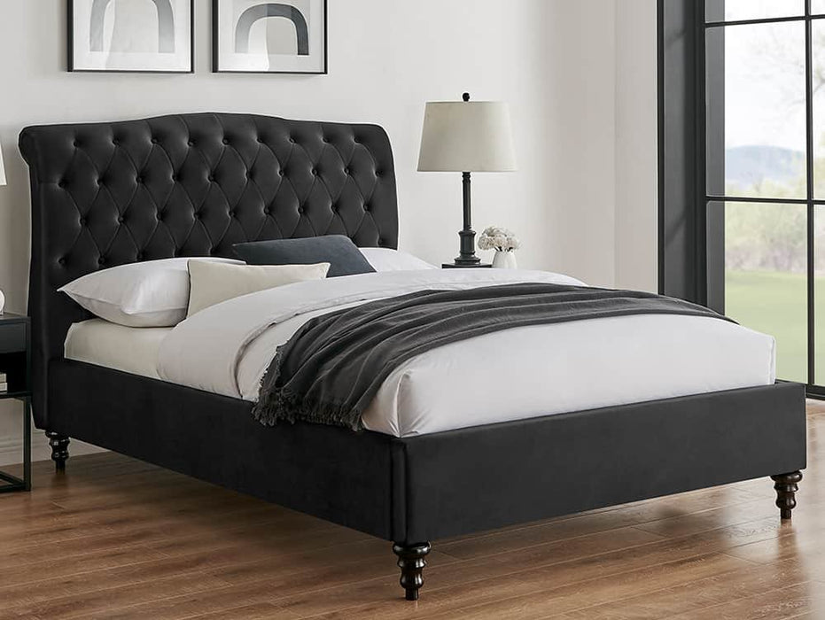 Limelight Rosa 4ft6 Double Black Fabric Bed Frame
