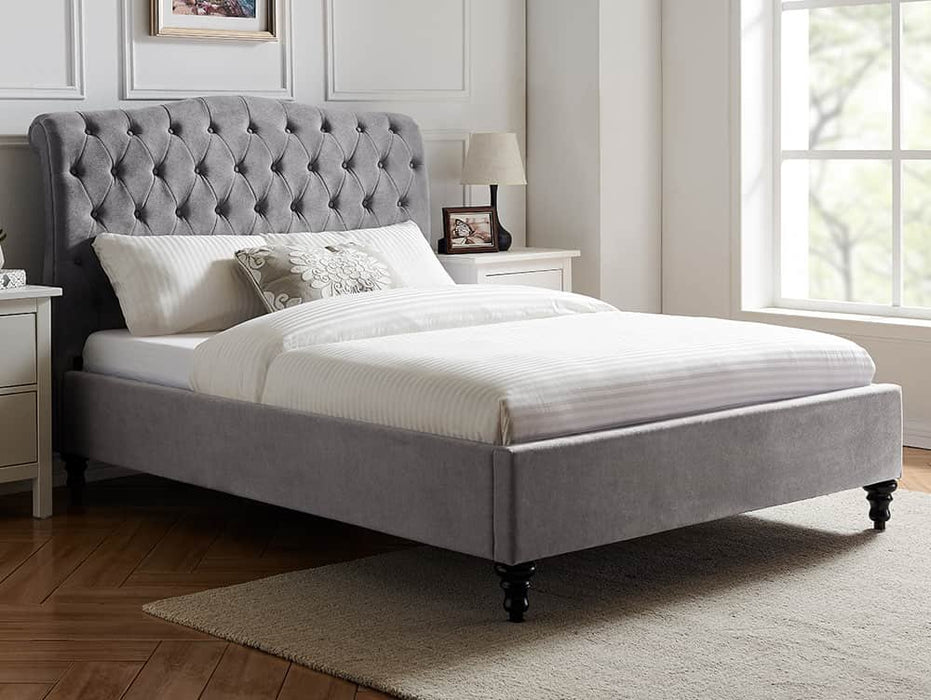 Limelight Rosa 4ft6 Double Light Grey Fabric Bed Frame
